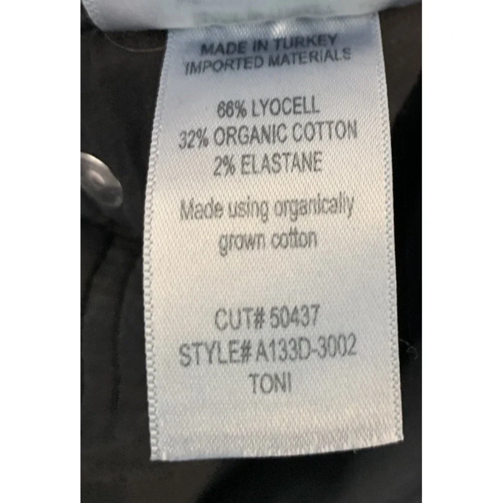 AGOLDE Toni Women's Black Jeans Mid Rise Straight Leg Jeans Frayed Hem Size‎ 25